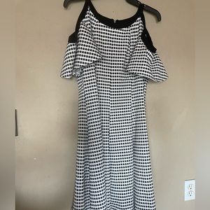 Off shoulder black and white dress, very fitting